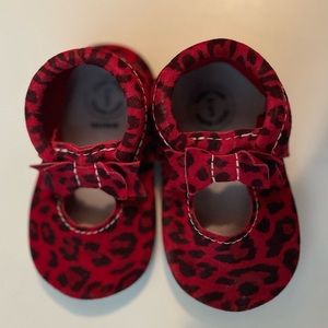 Freshly picked leather baby moccasin.